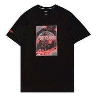 Li-Ning Basketball Series Logo Pattern Short Sleeve 'Black' AHSQ219-1