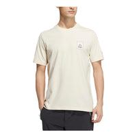 adidas Pattern Printing Casual Round Neck Short Sleeve Couple Style Beige HT3208