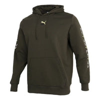PUMA Graphic Hoodie 'Olive Green White' 531243-70