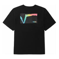 Vans Rainbow Funny Logo Loose Round Neck Short Sleeve Couple Style Black VN0A5H84BLK