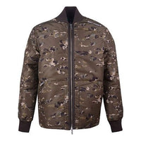 Converse Printed Camo Mid Stand Collar Down Jacket 'Camo Green' 10018124-A01