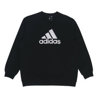 Men's adidas Logo Printing Round Neck Pullover Long Sleeves Autumn Black HM2960
