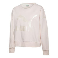 (WMNS) PUMA Printing Round-neck Sweatshirt Pink/Red 597405-87