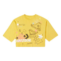 (WMNS) Converse NOTEBOOK DOODLE OS CROP Tee GOLD STRAW Yellow 10022825-A01
