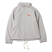 Men's Nike Sportswear Alphabet Logo Woven Jacket Light Mineral Gray DM5286-012