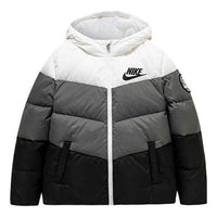 (PS) Nike Colorblock Chevron Puffer Jacket 'White Grey Black' NY2032191GS-006