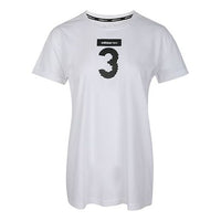 (WMNS) adidas neo Numeric Logo Printing Sports Short Sleeve White DW7738