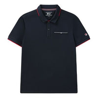 FILA Red Colorblock Logo Short Sleeve polo Blue F11M121120F-NV