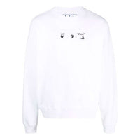 Men's Off-White FW21 Logo Printing Long Sleeves Pullover Loose Fit White OMBA054F21FLE0140110