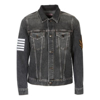Palm Angels Palm Tree Print Washed Denim Jacket 'Black Wash' PMYE003S182300617601