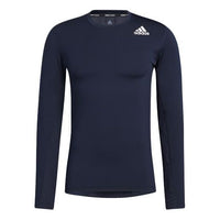 Men's adidas TF Turf Ls Primegreen Sports Gym Round Neck Long Sleeves Legendary Ink Blue T-Shirt GL9878