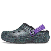 (GS) Crocs Classic Lined Clogs 'Black Purple Sparkles' 205937-9BD