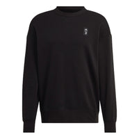 Men's adidas Juventus FW22 Pattern Printing Loose Round Neck Pullover Soccer/Football Black HD8866