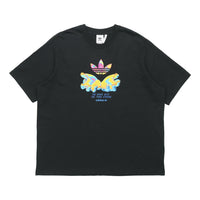 adidas originals Graphic Tee Retro Pattern Printing Sports Short Sleeve Black GK7182
