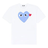 COMME des GARCONS PLAY Red Emblem Heart T-Shirt 'White/Blue' AZ-T106-051-2