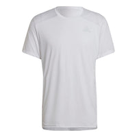 adidas Solid Color Logo Micro Mark Sports Training Breathable Round Neck Short Sleeve White H58587