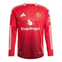 adidas Manchester United 24/25 Long Sleeve Authentic Home Soccer Jersey Asia Sizing 'Mufc Red' IT1988