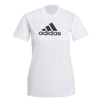 (WMNS) adidas Primeblue Designed 2 Move Logo Sport T-Shirt Asia Sizing 'White Black' GL3821