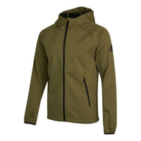 Men's adidas Outdoor Sports Fleece Lined Hooded Logo Jacket Olive H13801