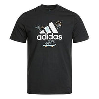 adidas Causual Sports Round Collar Printing Male Black GL3709
