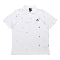 adidas Fi Polo Aop Logo Printing Training Sports Short Sleeve Polo Shirt White GP0998