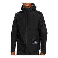 Men's Nike GORE-TEX Solid Color Alphabet Printing Zipper Hooded Jacket Black DM4659-010