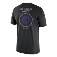 Nike x NBA Crossover Los Angeles Lakers Courtside Pattern Printing Round Neck Short Sleeve Black DH6737-010