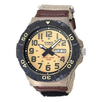 Men's CASIO Waterproof Quartz Luminous Dial 28.4mm Nylon Strap Watch Mens Khaki Analog MRW-210HB-5BVCF