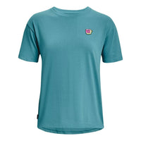 (WMNS) Under Armour Heavyweight Graphic T-shirt 'Teal' 1376743-433