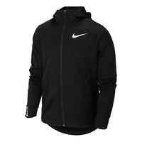 Nike Elite Basketball Training Sports hooded Logo Jacket Black AQ9714-010