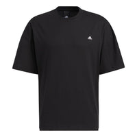 adidas Solid Color Sports Short Sleeve Tee 'Black' HC9979