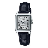 CASIO Leisure Pointer Vintage Leather Squarees Quartzes White Analog LTP-V007L-7B1