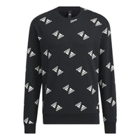 adidas Fi Bp1 Aop Swt Full Print Logo Sports Round Neck Pullover Black HE7447