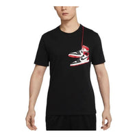 Men's Air Jordan Logo Printing Pattern Pullover Round Neck Short Sleeve Black T-Shirt DZ4518-010