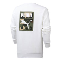 PUMA Camouflage Logo Printing Round Neck Pullover White 578884-02