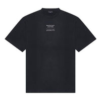 Men's Balenciaga FW21 Couture Alphabet Round Neck Short Sleeve Black 651795TJV901070