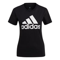 (WMNS) adidas W Bl T Sports Stylish Logo Printing Short Sleeve Black T-Shirt GL0722
