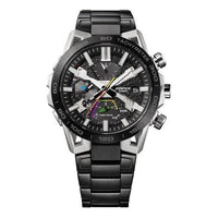 Men's CASIO EDIFICE Fashion Waterproof Quartz Movement Stainless Steel Strap Watch 55.6*47.8*10.8mm Black Mens EQB-2000YDC-1AJF