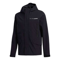 Men's adidas Logo 3 In 1 Hooded Stay Warm With Down Feather Black Jacket DW9250