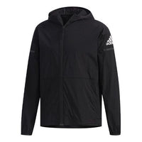 adidas Wb Light Woven Windproof hooded Logo Jacket Black FI8759