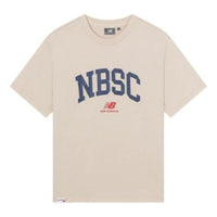 New Balance Logo Print Tee 'Beige Blue' 5ED25373-CRE