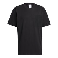 adidas originals Solid Color Casual Sports Round Neck Pullover Short Sleeve Black HM8008