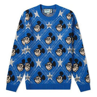 Gucci x Disney Mickey Mouse Pattern Crewneck Sweater For Men Blue 601563-XKA57-4318