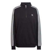 (WMNS) adidas adicolor Trefoil Quarter-Zip Sweatshirt 'Black White' II6087