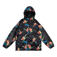 Men's Levis Flowers Printing Hooded Jacket Black 56568-0004