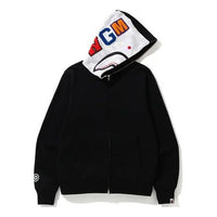 A Bathing Ape Shark Full Zip Hoodie 'Black White' 1F70-115-008
