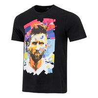 adidas M Messi G T Character Alphabet Numeric Printing Soccer/Football Sports Short Sleeve 1 0 Black HA0931