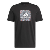 adidas Sport Optimist Sun Logo Sportswear Graphic Tee 'Black' HS2533