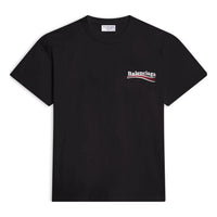 (WMNS) Balenciaga Political Campaign Logo Short Sleeve T-Shirt 'Black' 612964TKVJ11070