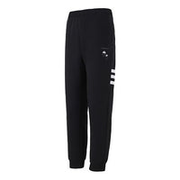 Men's adidas neo Sw 3s Tp Stripe Webbing Knit Bundle Feet Sports Pants/Trousers/Joggers Black H57432